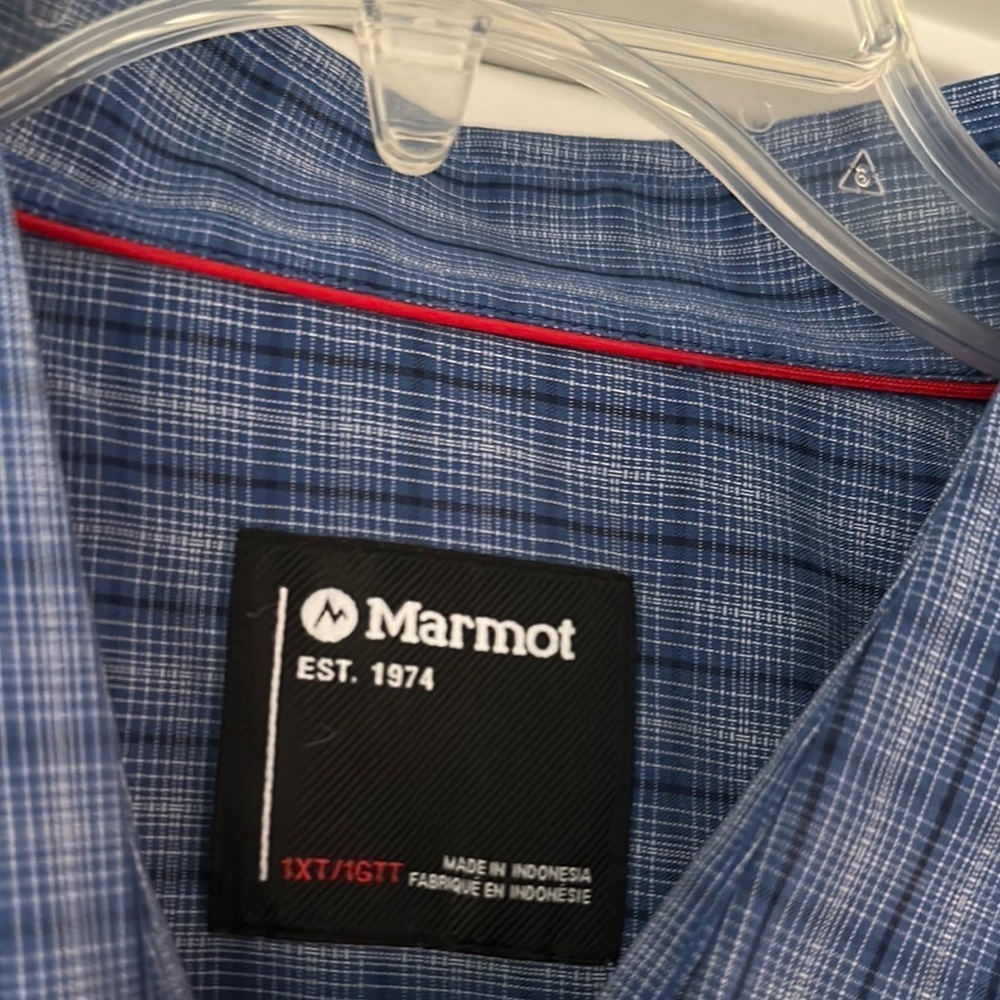 Marmot Eldridge Short-Sleeve Button Up Shirt Arctic Navy Men’s XL Tall - Picture 3 of 10